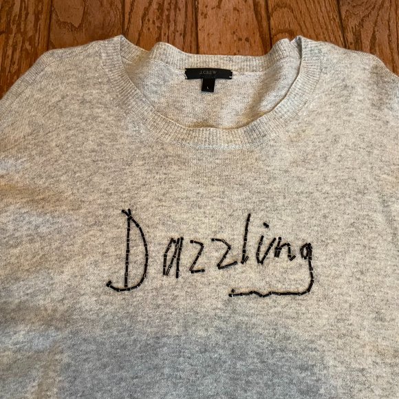 Women's 100% Wool Scoop Neck Beaded "Dazzling" Sweater - Picture 2 of 2